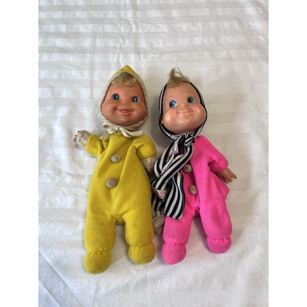 Vtg Peppermint Pattie Hasbro Baby Beans Doll Pink Mattel Booful Yellow 1970s